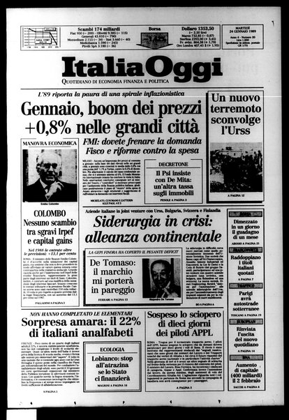 Italia oggi : quotidiano di economia finanza e politica